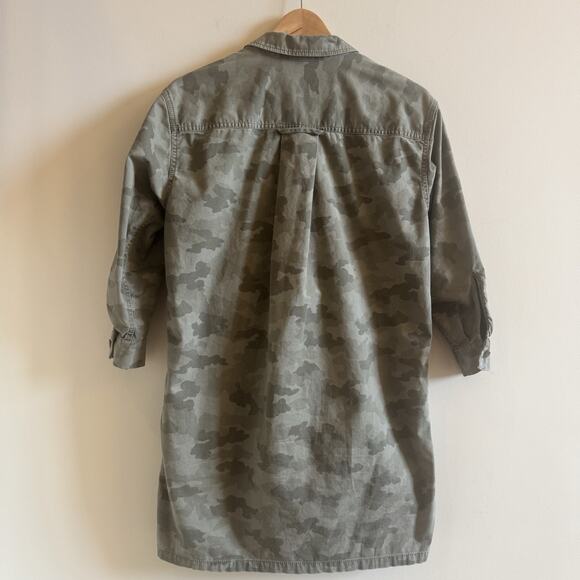 ATM Anthony Thomas Melillo Shirt Dress S Camo Pockets Stretch Cotton Military - Picture 5 of 15
